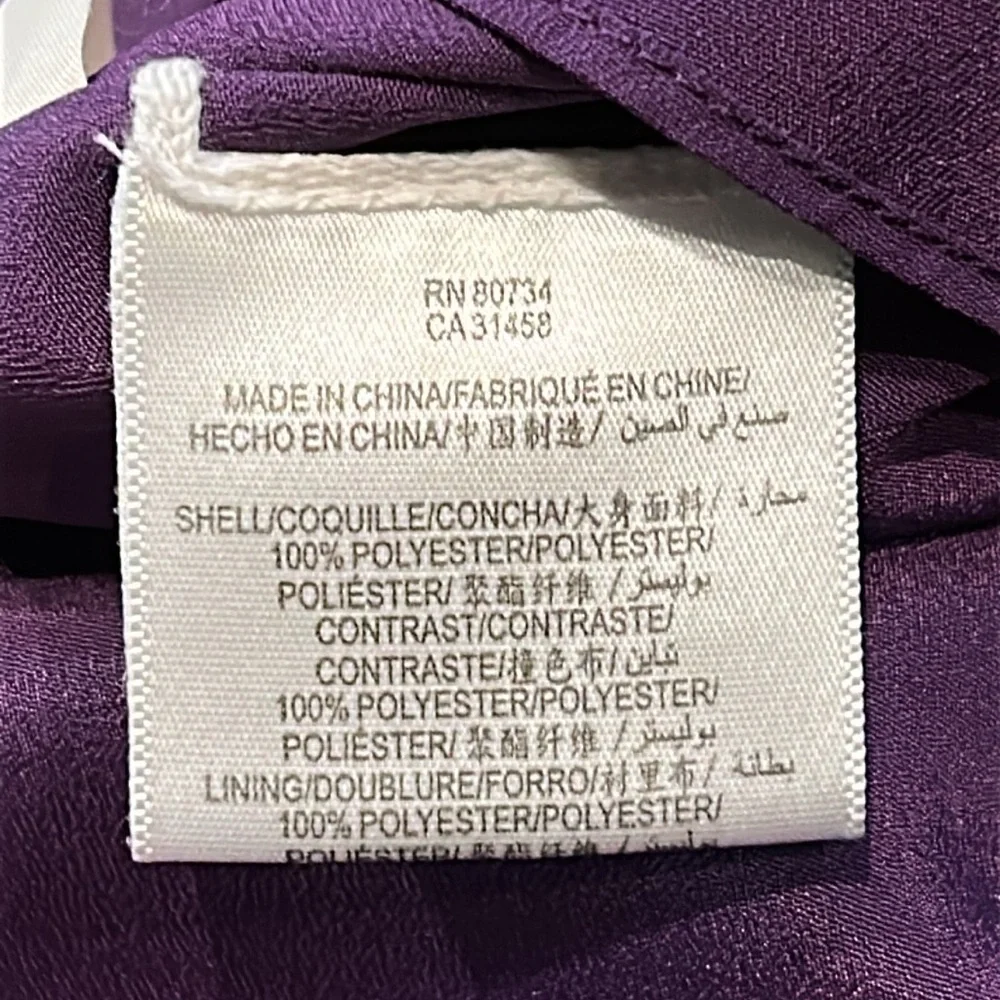BCGBMaxAzria Pleated Chiffon Mini Dress 2 Removable Straps Grape Purple Party
